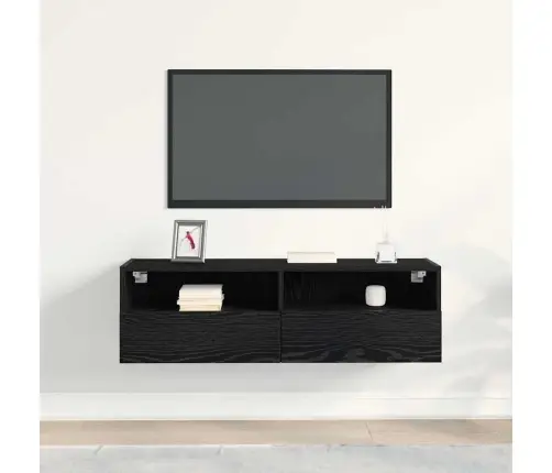 Tv Sienas Skapis Melns Ozols 100X30X30 Cm Inženierijas Koks Vidaxl Tv Sienas Skapis Melns Ozols 100X30X30 Cm Inženierijas Koks Vidaxl