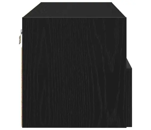 Televizora Sienas Skapji 2 Gabali Melna Ozola 100X30X30 Cm Inženierijas Koks Vidaxl