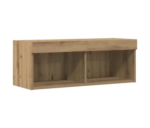Tv Sienas Skapis Ar Led Apgaismojumu Artisan Ozola Krāsā 80X30X30 Cm Vidaxl
