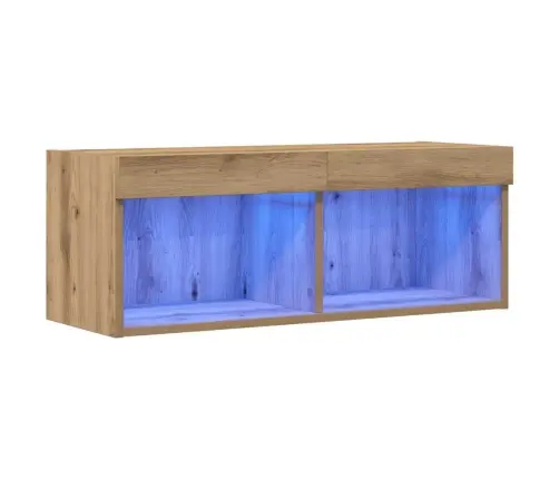 Tv Sienas Skapis Ar Led Apgaismojumu Artisan Ozola Krāsā 80X30X30 Cm Vidaxl