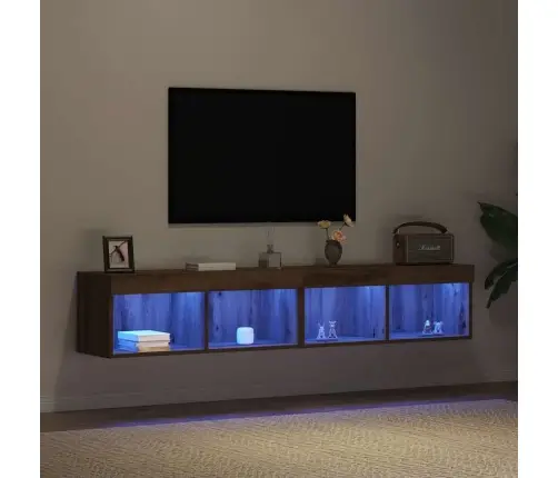 Tv Sienas Skapji Ar Led Gaismām 2 Gab. Amatnieku Ozols 80X30X30 Cm Vidaxl Tv Sienas Skapji Ar Led Gaismām 2 Gab. Amatnieku Ozols 80X30X30 Cm Vidaxl