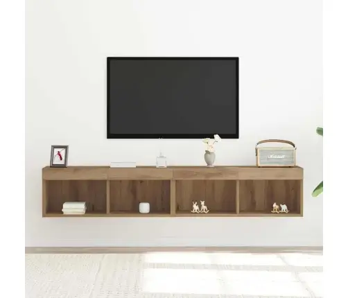 Tv Sienas Skapji Ar Led Gaismām 2 Gab. Amatnieku Ozols 80X30X30 Cm Vidaxl Tv Sienas Skapji Ar Led Gaismām 2 Gab. Amatnieku Ozols 80X30X30 Cm Vidaxl