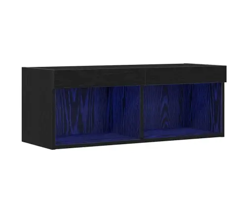 Tv Spintelių Komplektas Juodas Ąžuolas 80 X 30 X 30 Cm