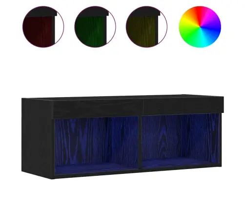 Tv Spintelių Komplektas Juodas Ąžuolas 80 X 30 X 30 Cm