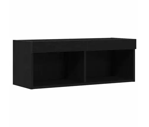 Tv Sienas Skapji Ar Led Apgaismojumu 2 Gabali Melns Ozols 80X30X30 Cm Vidaxl