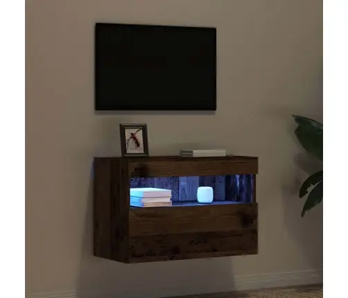 Tv Sienas Skapis Ar Led Apgaismojumu, Vecs Koks, 60X30X40 Cm Vidaxl Tv Sienas Skapis Ar Led Apgaismojumu, Vecs Koks, 60X30X40 Cm Vidaxl