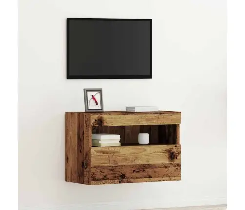 Tv Sienas Skapis Ar Led Apgaismojumu, Vecs Koks, 60X30X40 Cm Vidaxl Tv Sienas Skapis Ar Led Apgaismojumu, Vecs Koks, 60X30X40 Cm Vidaxl