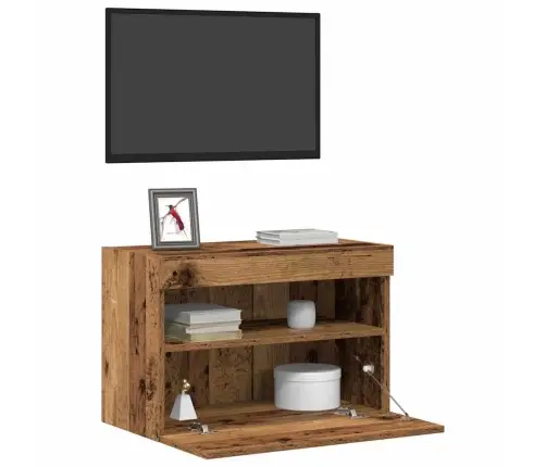 Tv Sienas Skapis Ar Led Apgaismojumu, Vecs Koks, 60X30X40 Cm Vidaxl Tv Sienas Skapis Ar Led Apgaismojumu, Vecs Koks, 60X30X40 Cm Vidaxl