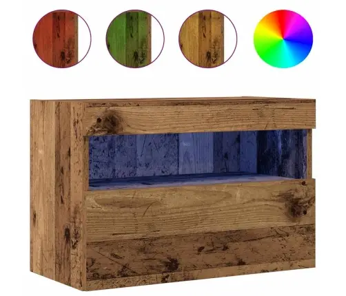 Tv Sienas Skapis Ar Led Apgaismojumu, Vecs Koks, 60X30X40 Cm Vidaxl Tv Sienas Skapis Ar Led Apgaismojumu, Vecs Koks, 60X30X40 Cm Vidaxl