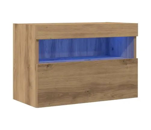 Tv Sienas Skapītis Ar Led Gaismām Artisan Oak 60X30X40 Cm Vidaxl