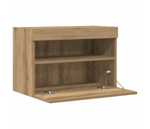 Tv Sienas Skapītis Ar Led Gaismām Artisan Oak 60X30X40 Cm Vidaxl