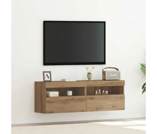 Tv Sienas Skapji Ar Led Apgaismojumu 2 Gabali Artisan Ozola 60X30X40 Cm Vidaxl Tv Sienas Skapji Ar Led Apgaismojumu 2 Gabali Artisan Ozola 60X30X40 Cm Vidaxl