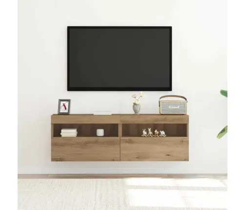 Tv Sienas Skapji Ar Led Apgaismojumu 2 Gabali Artisan Ozola 60X30X40 Cm Vidaxl Tv Sienas Skapji Ar Led Apgaismojumu 2 Gabali Artisan Ozola 60X30X40 Cm Vidaxl