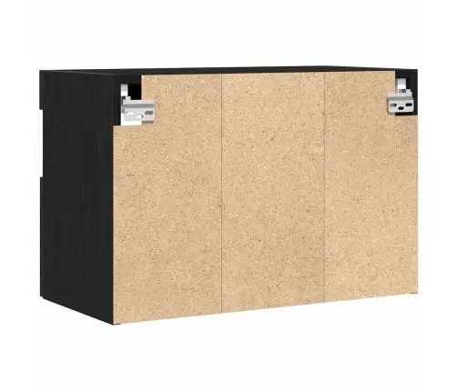 Tv Sienas Skapis Ar Led Gaismām Melnā Ozola Krāsā 60X30X40 Cm Vidaxl