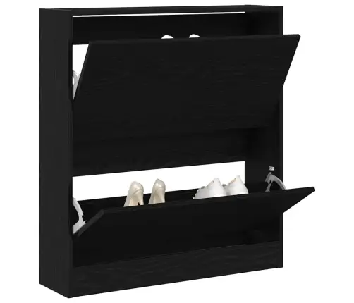 Kurpju Skapis Ar Atveramu Plauktu Melnā Ozola Krāsā 80X21X87,5 Cm Vidaxl