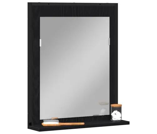 Vannasistabas Spogulis Melna Ozolkoka 50X12X60 Cm Inženierijas Koks Vidaxl