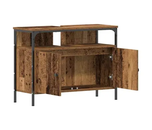 Vannasistabas Spoguļu Skapis Vecs Koks 60X16X60 Cm Inženieru Koks Vidaxl