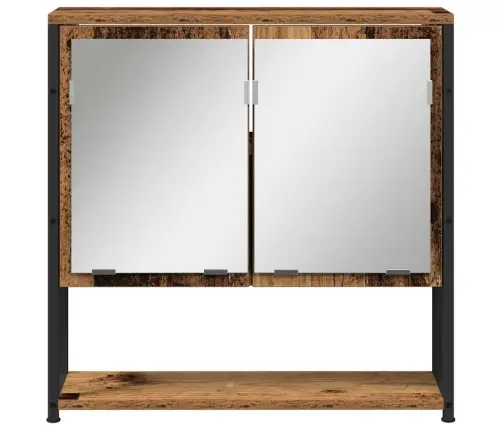 Vannasistabas Spoguļu Skapis Vecs Koks 60X16X60 Cm Inženieru Koks Vidaxl