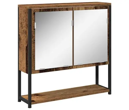 Vannasistabas Spoguļu Skapis Vecs Koks 60X16X60 Cm Inženieru Koks Vidaxl