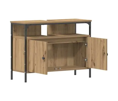 Vannasistabas Spoguļu Skapis Amatnieka Ozols 60X16X60 Cm Inženierijas Koks Vidaxl