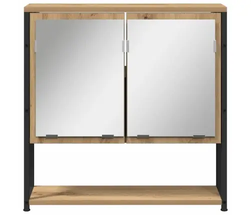 Vannasistabas Spoguļu Skapis Amatnieka Ozols 60X16X60 Cm Inženierijas Koks Vidaxl