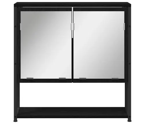 Vannas Spoguļa Skapis Melna Ozola 60X16X60 Cm Inženierijas Koksne Vidaxl