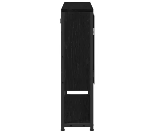 Vannas Spoguļa Skapis Melna Ozola 60X16X60 Cm Inženierijas Koksne Vidaxl