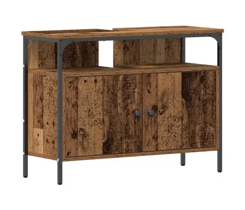 Vannas Istabas Izlietnes Skapītis Vecs Koks 80X30X60 Cm Mākslīgā Koka Vidaxl