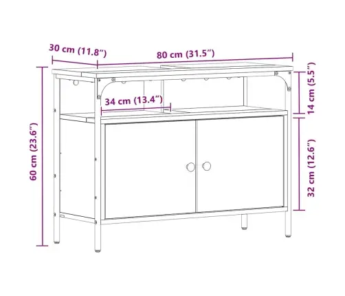 Vannas Istabas Izlietnes Skapītis Vecs Koks 80X30X60 Cm Mākslīgā Koka Vidaxl