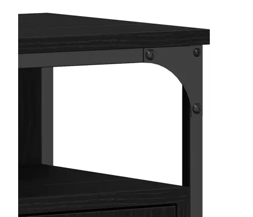 Vonios Kriauklės Spinta Su Durimis Juoda Ąžuolo 80 X 30 X 60 Cm