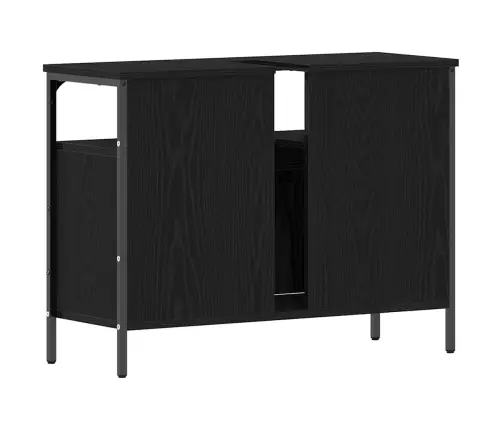 Vonios Kriauklės Spinta Su Durimis Juoda Ąžuolo 80 X 30 X 60 Cm