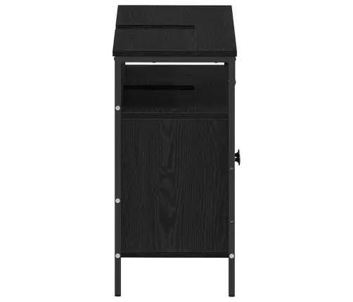 Vonios Kriauklės Spinta Su Durimis Juoda Ąžuolo 80 X 30 X 60 Cm