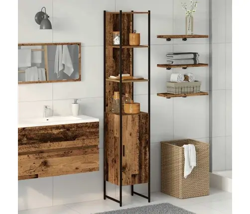 Vannas Istabas Skapis Vecs Koks 33X33X185,5 Cm Inženierijas Koks Vidaxl