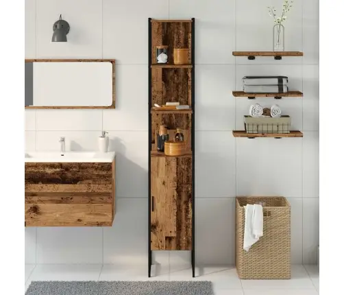 Vannas Istabas Skapis Vecs Koks 33X33X185,5 Cm Inženierijas Koks Vidaxl