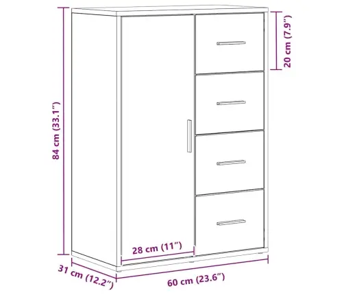 Kõide Sahtliga Käsitöötamm 60 X 31 X 84 Cm Tehispuit