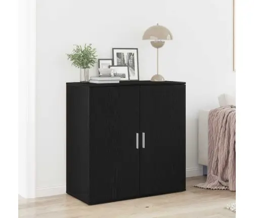 Sānu Skapītis Melna Ozola 79X38X80 Cm Inženierijas Koks Vidaxl