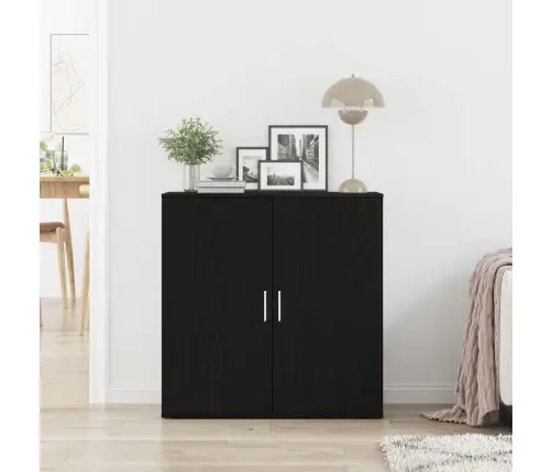 Sānu Skapītis Melna Ozola 79X38X80 Cm Inženierijas Koks Vidaxl