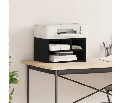 Printera Statīvs Ar Uzglabāšanu Melns Ozols 40 X 32 X 22.5 Cm Vidaxl