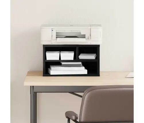 Printera Statīvs Ar Uzglabāšanu Melns Ozols 40 X 32 X 22.5 Cm Vidaxl