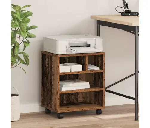 Printera Statīvs Vecs Koks 41 X 32 X 48 Cm Inženierijas Koks Vidaxl