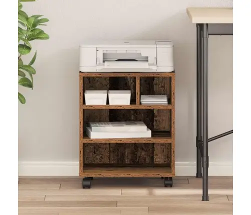 Printera Statīvs Vecs Koks 41 X 32 X 48 Cm Inženierijas Koks Vidaxl