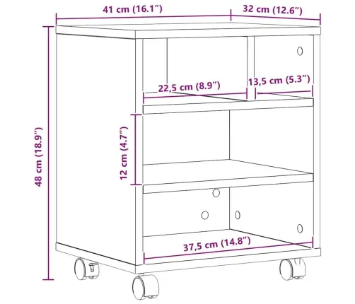 Spausdintuvo Laikiklis Artisano Ąžuolo 41 X 32 X 48 Cm