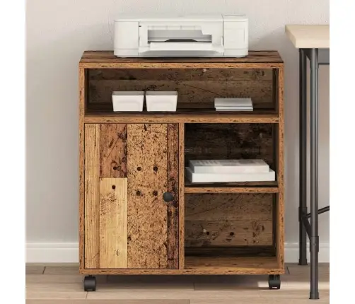 Printera Statīvs Vecs Koks 60 X 50 X 67 Cm Inženierijas Koks Vidaxl