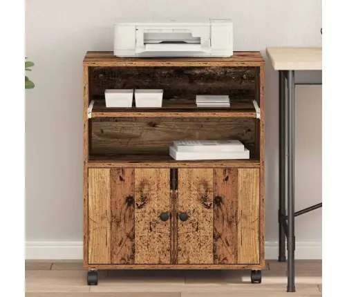 Printera Statīvs Vecs Koks 60 X 48 X 74 Cm Inženierijas Koks Vidaxl