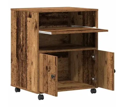 Printera Statīvs Vecs Koks 60 X 48 X 74 Cm Inženierijas Koks Vidaxl