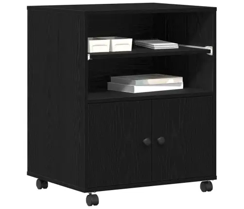 Printera Statīvs Melns Ozols 60 X 48 X 74 Cm Inženierijas Koks Vidaxl