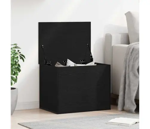 Saugojimo Dėžė Juoda Ąžuolo 60 X 42 X 46 Cm Apdirbta Mediena