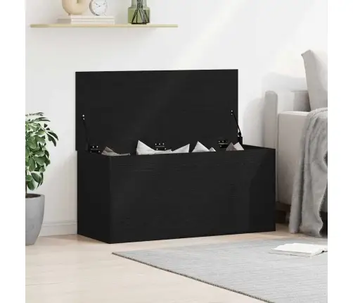 Saugojimo Dėžė Juoda Ąžuolo 100 X 42 X 46 Cm Apdirbta Mediena
