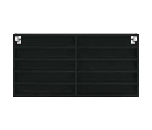 Izstādes Skapis Ar Plauktu Melns Ozolkoks 100 X 8,5 X 50 Cm Vidaxl