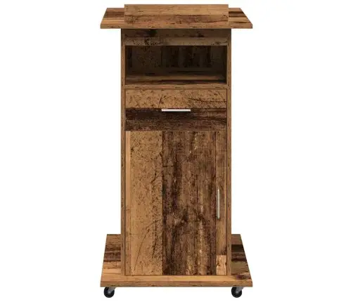 Podijs Ar Plauktu Vecs Koks 55 X 55 X 107 Cm Inženierijas Koks Vidaxl
